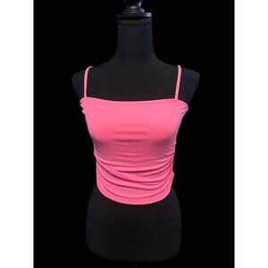 Susana Monaco Pink Ruched Cami Top With Spaghetti Straps summer beach resortwear